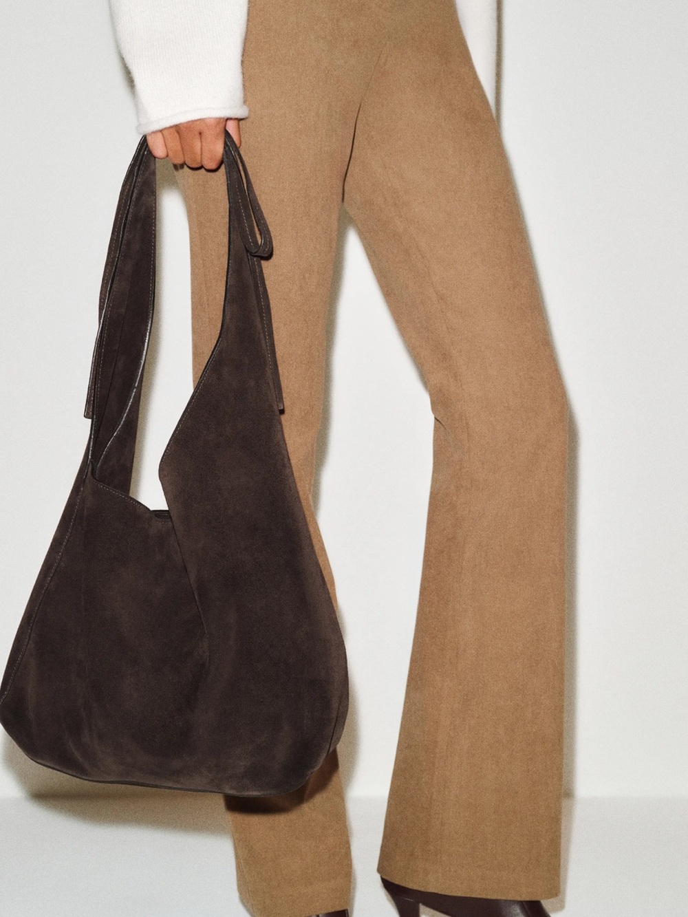 Reformation Vittorio Medium Dark Suede Bag retail $495 - Picture 2 of 11